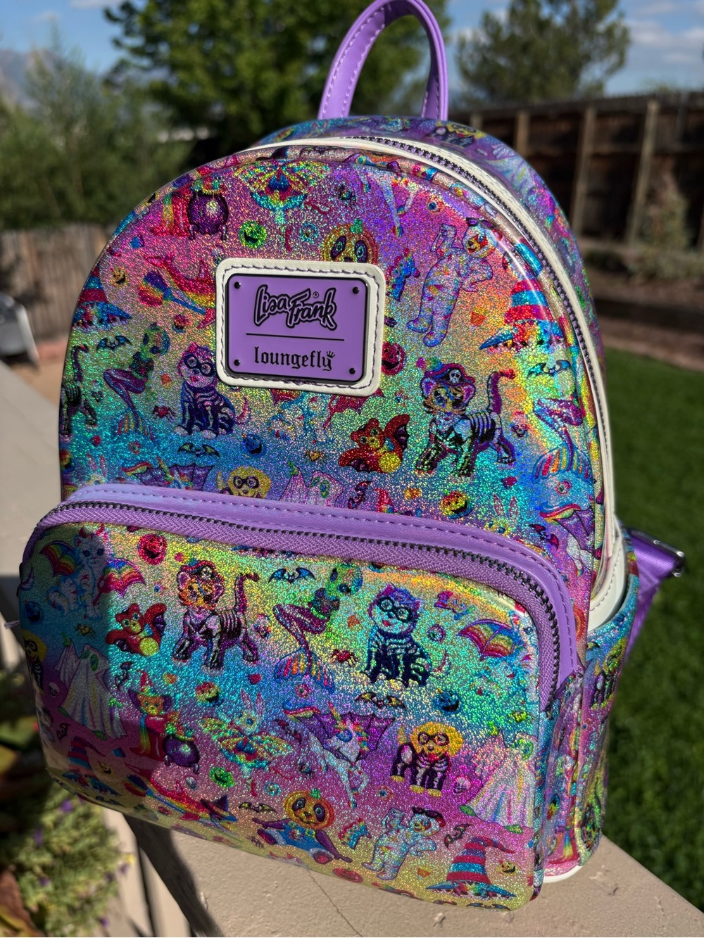 Loungefly x Lisa Frank Halloween Mini Backpack - Glow in the Dark - Picture 8 of 13